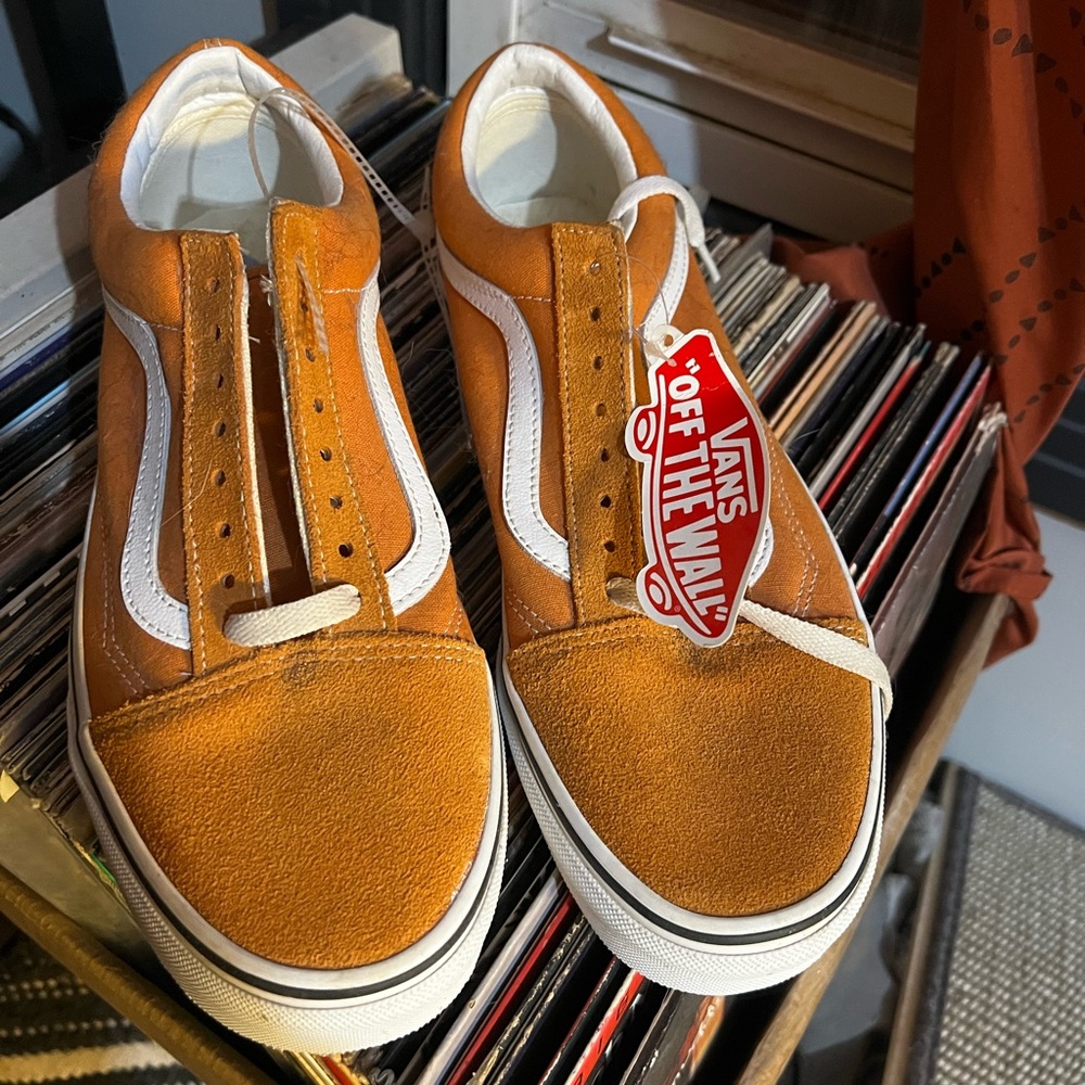 Orange old skool vans. NWT